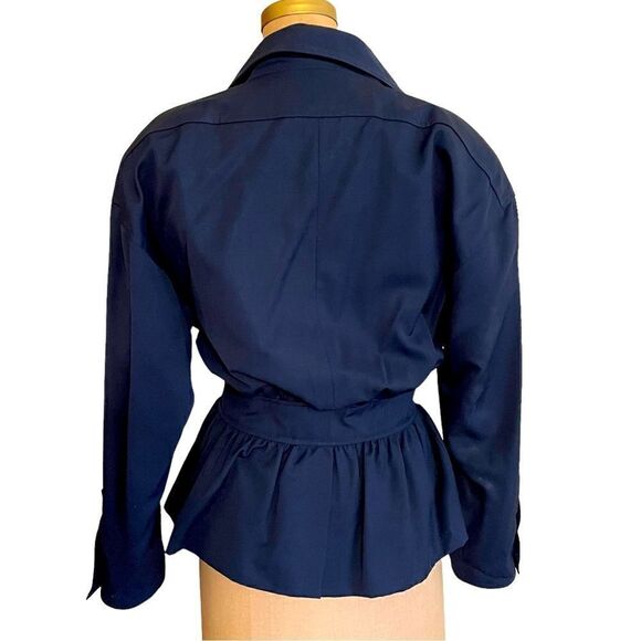 Vintage 1990s Karl Lagerfeld Sample Sale Blue Peplum Jacket - Picture 3 of 14